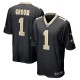 Men's New Orleans Saints Number 1 Groom Black Game Jersey