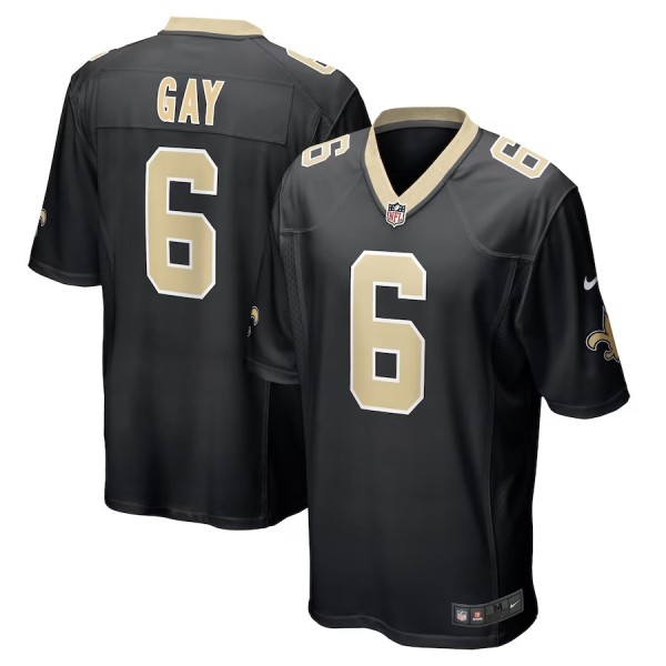 Men's New Orleans Saints Willie Gay Black Game Jersey