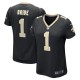 Women's New Orleans Saints Number 1 Bride Black Game Jersey