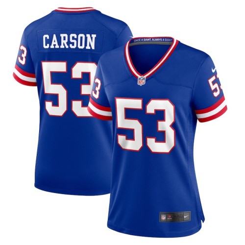 Women's New York Giants Harry Carson Royal Classic Retired Player Game Jersey