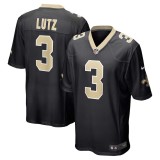 Men's New Orleans Saints Wil Lutz Black Game Jersey