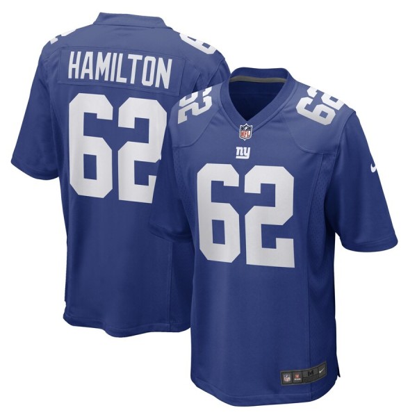Men's New York Giants Devery Hamilton Royal Game Player Jersey