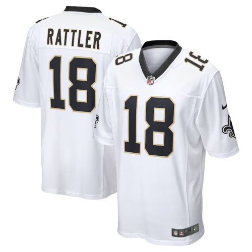 Men's New Orleans Saints Spencer Rattler White Game Player Jersey