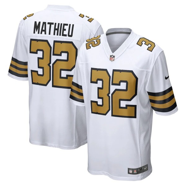 Men's New Orleans Saints Tyrann Mathieu White Player Game Jersey