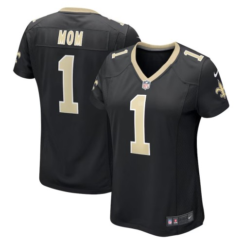 Women's New Orleans Saints Number 1 Mom Black Game Jersey