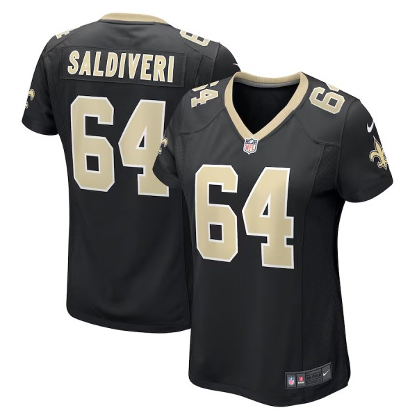 Women's New Orleans Saints Nick Saldiveri Black Team Game Jersey