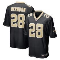 Men's New Orleans Saints Tre Herndon Black Game Jersey