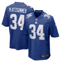 Men's New York Giants Sandro Platzgummer Royal Game Player Jersey