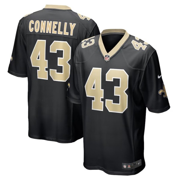Men's New Orleans Saints Ryan Connelly Black Team Game Jersey