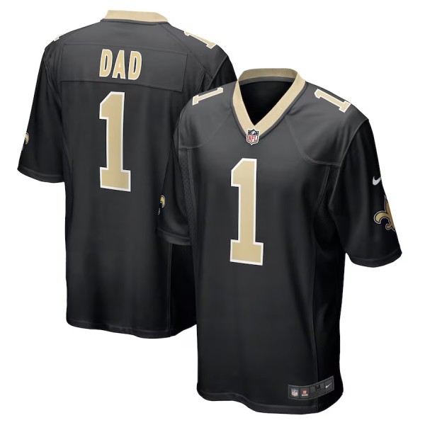 Men's New Orleans Saints Number 1 Dad Black Game Jersey