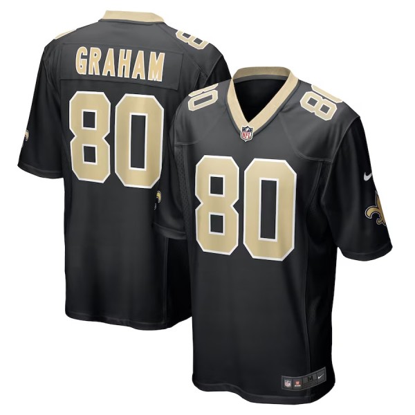 Men's New Orleans Saints Jimmy Graham Black Team Game Jersey