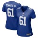 Women's New York Giants John Michael Schmitz Jr. Royal Game Jersey