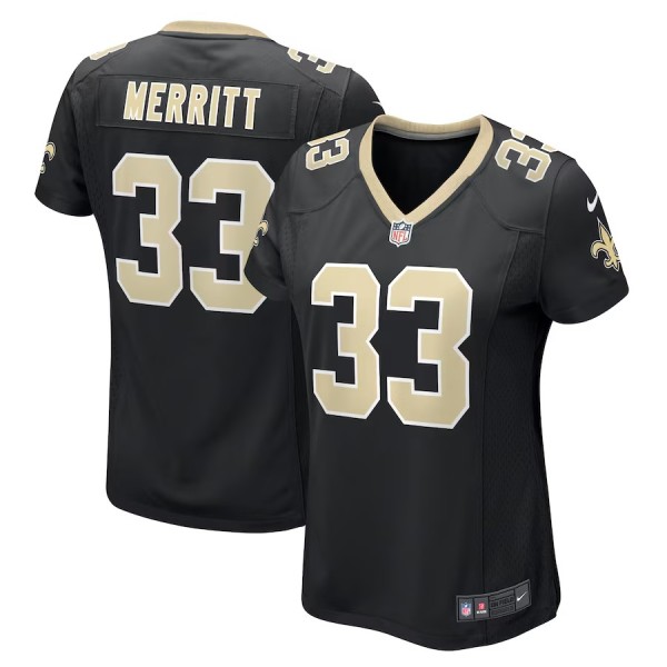 Women's New Orleans Saints Kirk Merritt Black Team Game Jersey