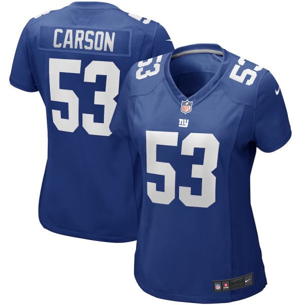 Women's New York Giants Harry Carson Royal Game Retired Player Jersey