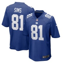 Men's New York Giants Cam Sims Royal Team Game Jersey