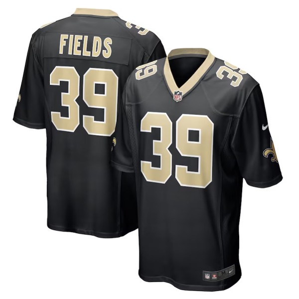 Men's New Orleans Saints DaMarcus Fields Black Game Player Jersey