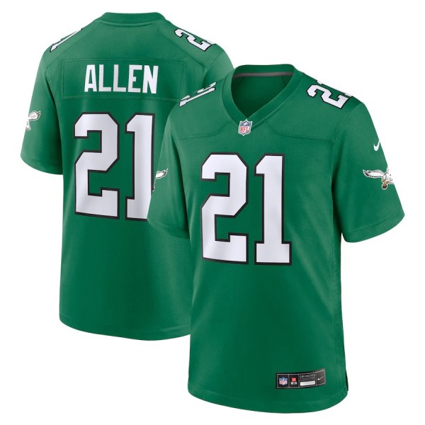 Men's Philadelphia Eagles Eric Allen Kelly Green Alternate Game Jersey