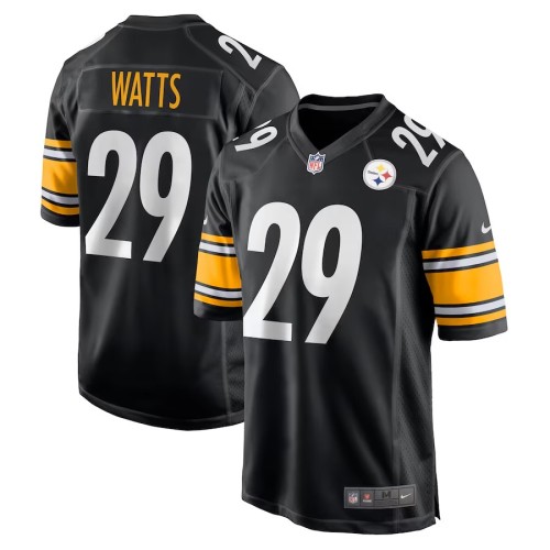 Men's Pittsburgh Steelers Ryan Watts Black Game Jersey