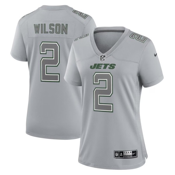 Women's New York Jets Zach Wilson Gray Atmosphere Fashion Game Jersey