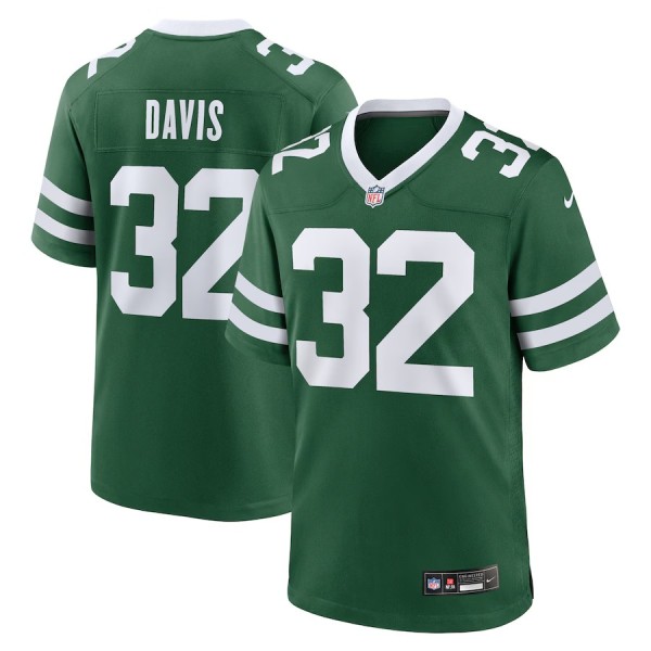 Men's New York Jets Isaiah Davis Legacy Green Team Game Jersey