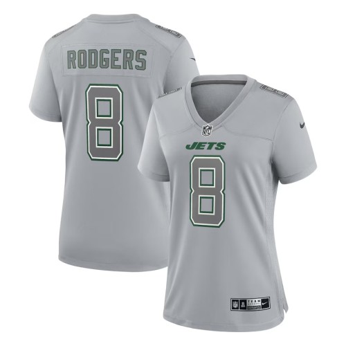 Women's New York Jets Aaron Rodgers Heather Gray Atmosphere Fashion Game Jersey