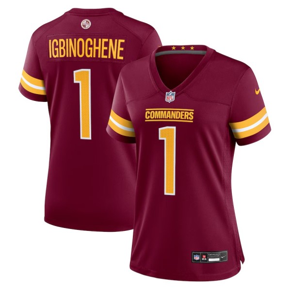 Women's Washington Commanders Noah Igbinoghene Burgundy Game Jersey