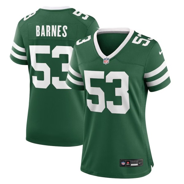 Women's New York Jets Zaire Barnes Legacy Green Team Game Jersey