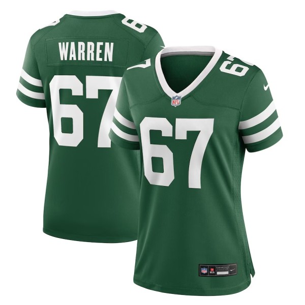 Women's New York Jets Carter Warren Legacy Green Team Game Jersey