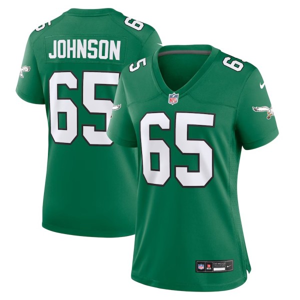 Women's Philadelphia Eagles Lane Johnson Kelly Green Alternate Game Jersey
