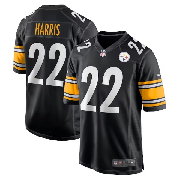 Men's Pittsburgh Steelers Najee Harris Black Player Game Jersey