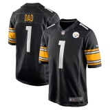 Men's Pittsburgh Steelers Number 1 Dad Black Game Jersey