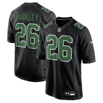 Men's Philadelphia Eagles Saquon Barkley Carbon Black Fashion Game Jersey