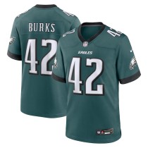 Men's Philadelphia Eagles Oren Burks Midnight Green Game Jersey