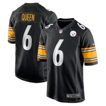 Men's Pittsburgh Steelers Patrick Queen Black Game Player Jersey