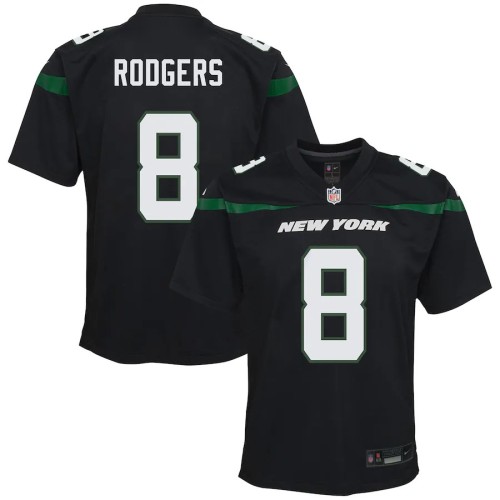 Youth New York Jets Aaron Rodgers Black Game Jersey
