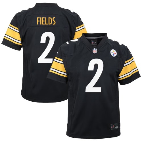 Youth Pittsburgh Steelers Justin Fields Black Team Game Jersey