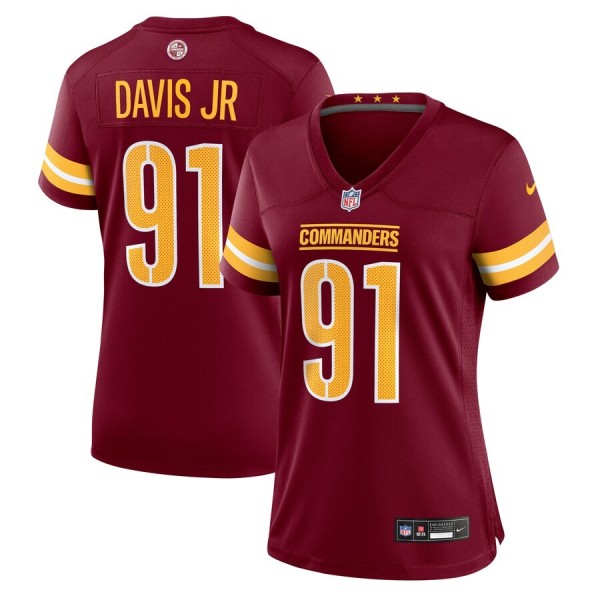 Women's Washington Commanders Carl Davis Jr. Burgundy Team Game Jersey