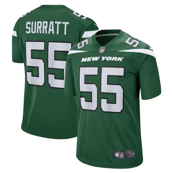 Men's New York Jets Chazz Surratt Gotham Green Game Player Jersey