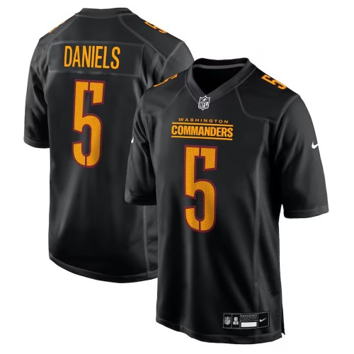 Men's Washington Commanders Jayden Daniels Carbon Black Fashion Jersey