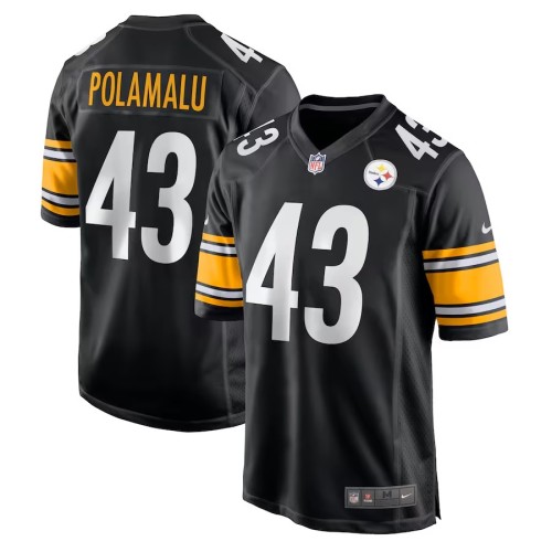 Men's Pittsburgh Steelers Troy Polamalu Black Retired Player Game Jersey