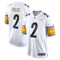 Men's Pittsburgh Steelers Justin Fields White Game Jersey
