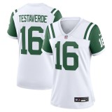 Women's New York Jets Vinny Testaverde White Classic Alternate Retired Player Game Jersey