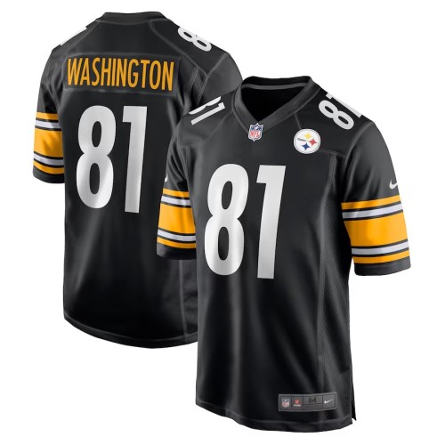 Men's Pittsburgh Steelers Scotty Washington Black Game Jersey