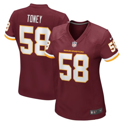 Women's Washington Football Team Shaka Toney Burgundy Game Jersey