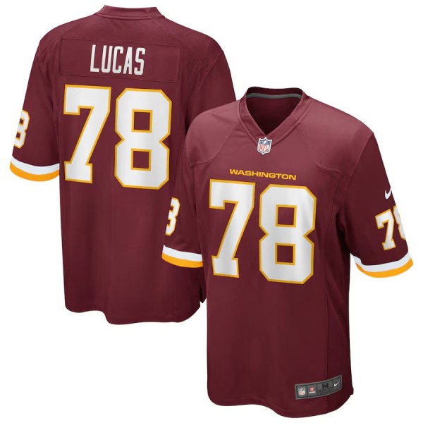 Men's Cornelius Lucas Washington Football Team Burgundy Game Player Jersey
