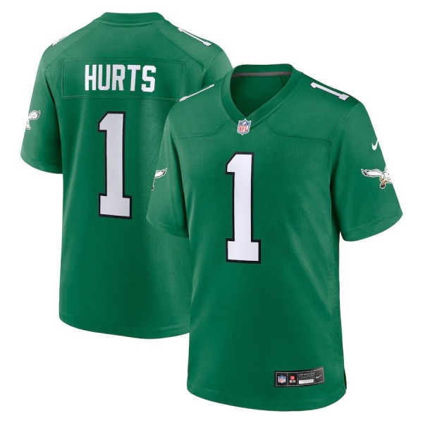 Youth Philadelphia Eagles Jalen Hurts Kelly Green Game Jersey