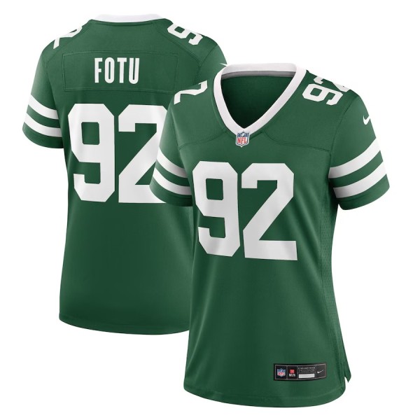 Women's New York Jets Leki Fotu Legacy Green Team Game Jersey