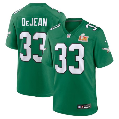 Men's Philadelphia Eagles Cooper DeJean Kelly Green Super Bowl LIX 2nd Alternate Game Jersey