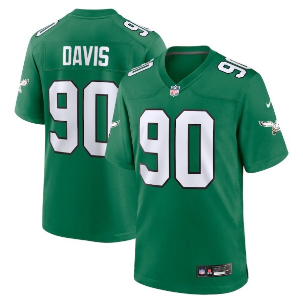 Men's Philadelphia Eagles Jordan Davis Kelly Green Alternate Game Jersey