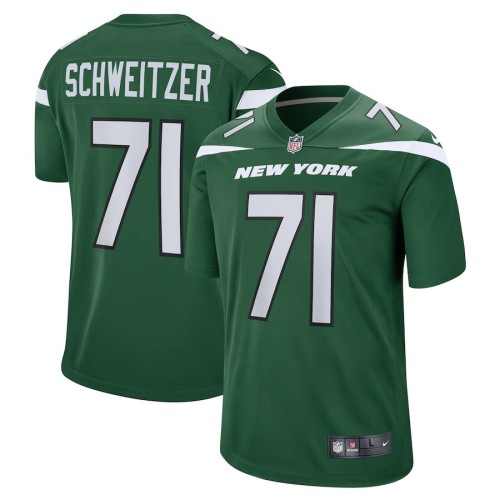 Men's New York Jets Wes Schweitzer Green Game Jersey